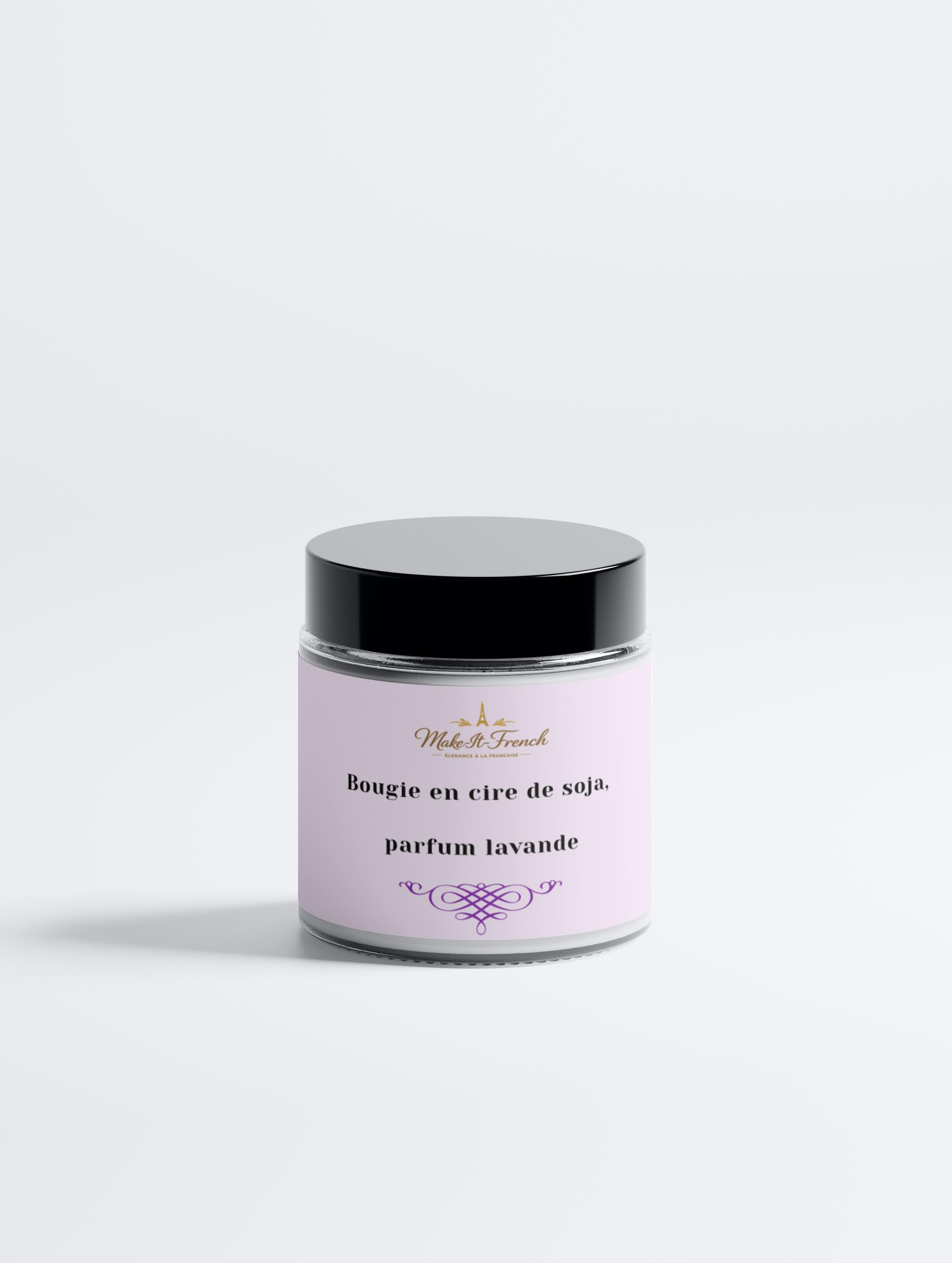 Bougie en cire de soja, parfum lavande